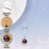 PANTIDE 3Pcs Scorpio Zodiac Crescent Moon Layer Necklaces for Women Girls