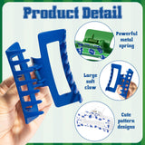 PANTIDE 4Pcs Football Hair Claw Clips for Women Girls - Sport Game Day Rectangle Nonslip Clips Hair Accessories for School Daily Football Party Favor Gifts Strong Hold for Thin Thick Curly (Blue)