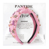 PANTIDE Breast Cancer Awareness Football Knotted Headband for Women Girls
