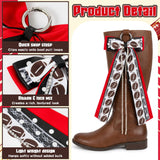 PANTIDE 4Pcs Football Red Ribbon Boot Bows for Martin Western Cowgirl