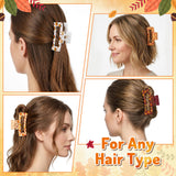 PANTIDE 4Pcs Fall Thanksgiving Turkey Pumpkin Hair Claw Clip for Women Girl