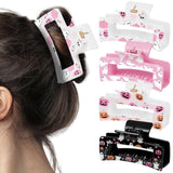 PANTIDE 4Pcs Pink Halloween Cute Ghost Hair Claw Clips for Women Girls