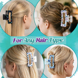 PANTIDE 4Pcs Suicide Prevention Awareness Hair Claw Clips for Women Girls - Purple Teal Ribbon Inspirational Rectangle Nonslip Hair Clip, Thin Thick Short Long Curly Accessories, Charity Campaign Gift