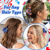 PANTIDE 3Pcs American Flag Red White Blue Hair Claw Clips for Women Girls