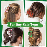 PANTIDE 4Pcs Football Hair Claw Clips for Women Girls - Sport Game Day Rectangle Nonslip Clips Hair Accessories for School Daily Football Party Favor Gifts Strong Hold for Thin Thick Curly (Red Black)
