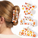 PANTIDE 3Pcs Fall Pumpkin Maple Leaf Hair Claw Clips for Women Girls