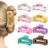 PANTIDE 8Pcs Book Hair Claw Clips for Women Girls - Back to School Bookish Reading Club Funny Rectangle Nonslip Banana Hair Clips, Thin Thick Short Long Curly Hair Accessories, Teacher Book Lover Gift