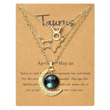 PANTIDE 3Pcs Taurus Zodiac Crescent Moon Layer Necklaces for Women Girls