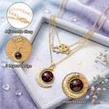 PANTIDE 3Pcs Cancer Zodiac Crescent Moon Layer Necklaces for Women Girls