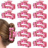 PANTIDE 12Pcs Breast Cancer Awareness Football Hair Claw for Women Girls