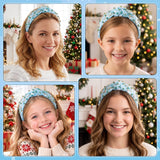 PANTIDE Christmas Jeweled Knotted Headband for Women Girls (Blue)