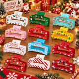 PANTIDE 12Pcs Christmas Santa Snowflake Tree Hair Claw Clips for Women Girl
