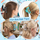 PANTIDE 4Pcs Physical Therapy Hair Claw Clips for Physical Therapist Women