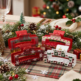 PANTIDE 4Pcs Christmas Plaid Snowflake Elk Hair Claw Clips for Women Girls