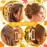 PANTIDE 4Pcs Fall Thanksgiving Silicone Hair Claw Clips for Women Girls