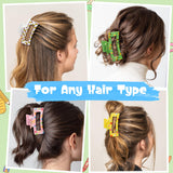 PANTIDE 8Pcs Teacher Hair Claw Clips Accessories for Women Girls - Cute Back to School Teacher Appreciation Gift Pencil Apple Rectangle Nonslip Hair Clips, Strong Hold for Thin Thick Curly Hair