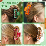 PANTIDE 8Pcs Sports Ball Hair Claw Clips for Women Girls - Football Basketball Soccer Baseball Rectangle Nonslip Hair Clips, Thin Thick Short Long Curly Hair Accessories, School Party Birthday Gift
