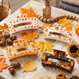 PANTIDE 4Pcs Fall Thanksgiving Silicone Hair Claw Clips for Women Girls