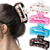 PANTIDE 4Pcs Nurse Hair Claw Clips for Women Girls - Cute Medical Heart Rectangle Nonslip Banana Hair Clips, Thin Thick Short Long Curly Accessories, Nurses Day Gift for Nursing Student Doctors