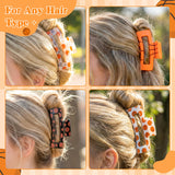 PANTIDE 4Pcs Basketball Hair Claw Clips for Women Girls - Sport Game Day Rectangle Nonslip Banana Hair Clips, Thin Thick Short Long Curly Hair Accessories, School Daily Basketball Party Birthday Gift