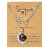 PANTIDE 3Pcs Scorpio Zodiac Crescent Moon Layer Necklaces for Women Girls