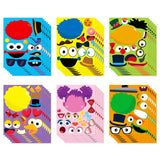 PANTIDE 36Pcs Sesame Make-a-face Stickers Sheets, Make Your Own Sesame Stickers for Kids, Sesame Party Supplies Party Favor, Sesame Mix and Match Stickers with Elmo Cookie Monster Big Bird