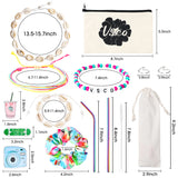PANTIDE 69Pcs VSCO Starter Stuff Pack for Girls-VSCO Hair Scrunchies, Flask Stickers, Shell Choker Necklace Bracelet, Adjustable Wave Beads Bracelets, Stainless Steel Straws, Wave Rings, Cosmetic Bag