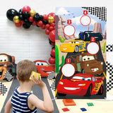 PANTIDE Race Car Toss Game Banner with 4 Bean Bags- Racing Themed Indoor Outdoor Family Party Tossing Activities for Kids Adults, Let’s Go Racing Throwing Games Birthday Party Supplies Decor Gift Set