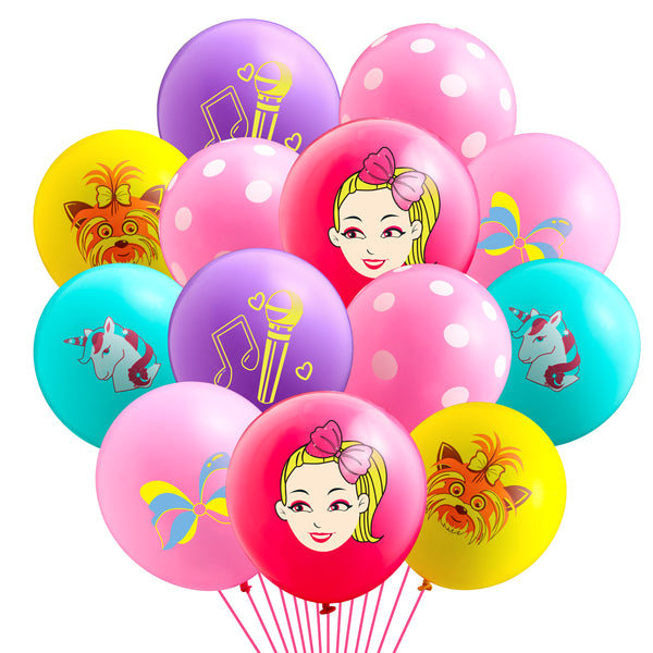 PANTIDE 62 Packs Jojo Balloons Bouquet Party Decorations Kit, 12 Inches Assorted Color Jojo Bow Unicorn Polka Dot Latex Balloons with Ribbons, Jojo Birthday Party Supplies Party Favors for Baby Girls