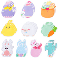 PANTIDE Set of 30 Easter Sticky Notes for Kids Adorable Easter Egg Chick Bunny Cross Lamb Shaped Notepad Self-Adhesive Writing Memo Pads Page Marker for Daily Reminders Work Study School Office Home