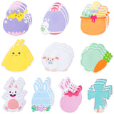 PANTIDE Set of 30 Easter Sticky Notes for Kids Adorable Easter Egg Chick Bunny Cross Lamb Shaped Notepad Self-Adhesive Writing Memo Pads Page Marker for Daily Reminders Work Study School Office Home