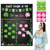 PANTIDE St. Patrick's Day Gender Reveal Party Games for Guests Cast Your Vote He or She Gender Reveal Poster with Team Boy or Team Girl Voting Stickers Game for Lad or Lass Baby Shower Party Supplies