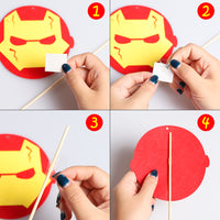 PANTIDE 30Pcs Superhero Table Toppers Birthday Party Centerpiece Sticks Photo Booth Props Party Supplies Decorations for Kid’s Birthday Party Baby Shower
