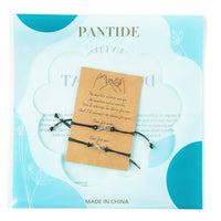 PANTIDE 2Pcs Pinky Promise Bracelets Adjustable Distance Matching Bracelets for Best Friends Couple Family Sisters Friendship Bracelets Birthday Gift for Girlfriend Boyfriend Teen Girls Women Men