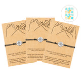 PANTIDE 3Pcs Pinky Promise Distance Matching Bracelets Set -Adjustable Waterproof Handmade Cord Compass Friendship Bracelets, Birthday Xmas Graduation Anniversary Gifts for Couple Families Friends