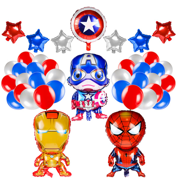 PANTIDE 40Pcs Superhero Balloons Avengers Birthday Party Supplies, Superheroes Foil Balloons Decorations Kit for Kids Superhero Theme Party Favors Baby Shower Christmas
