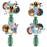 PANTIDE Dragon Princess Adventure Table Toppers Sticks Centerpiece for Baby Shower Double-Sided Photo Booth Props Cake Toppers Kumandra Story Themed Birthday Party Supplies Decorations for Kids(30Pcs)
