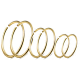 PANTIDE 6 Pcs Small Hoop Earrings Set for Women Men Adjustable 14K Gold Plated Sterling Silver Earrings Nose Lip Rings Hypoallergenic Helix Tragus Piercings Jewelry Set with Storage Bag, 22G 6/7/8MM