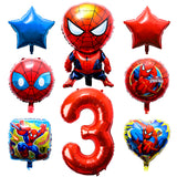 PANTIDE 8Pcs Spiderman Balloons 3rd Birthday - Including Giant Number 3 Balloon, Foil Balloons, Avengers Superhero Theme Birthday Party Decorations Supplies for Baby Kids Boys Who Likes Spiderman