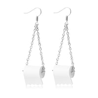 PANTIDE Toilet Paper Roll Earrings, Funny Toilet Paper Pendant Dangle Drop Hook Ear Wire Earrings, 2020 Commemorative New Novelty Gag Gifts, Creative Handmade Jewelry Accessory for Girls Women