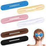 PANTIDE 6 Packs Deft Bun Maker Bunny Ear Hair Holder for Women Girls Colorful French Twist Hairstyle Donut Bun Hair Scrunchies Summer Headband Print Hairpin Magic Cloth Clip Bun Crown Hair Accessories