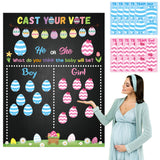 PANTIDE Easter Egg Hunt Gender Reveal Party Games for Guests Cast Your Vote He or She Gender Reveal Poster with Team Boy or Team Girl Egg Voting Stickers for Spring Baby Shower Party Decor Supplies