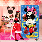 PANTIDE Mickey Mouse Toss Games with 4 Bean Bags, Mickey Minnie Mouse Indoor Outdoor Party Games, Mickey Themed Birthday Party Decoration Supplies, Great Throwing Games Large Banner for Kids and Adult