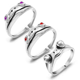 PANTIDE 3 Pcs Frog Open Rings Set for Women, Vintage Adjustable Alloy Animal Finger Rings, Cute Silver Frog with Red Purple Eyes Rings, Fashion Jewelry Gifts for Anniversary Birthday Valentine’s Day