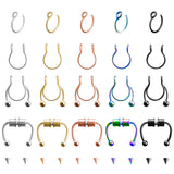 PANTIDE 20Pcs Magnetic Fake Nose Rings Horseshoe Septum Non Piercing Nose Hoop Studs Rings Reusable Stainless Steel Alloy False Nose Ring Hoop Faux Piercing Nose Ear Lip Jewelry for Women Men Girls