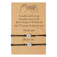 PANTIDE 2Pcs Pinky Promise Bracelets Adjustable Distance Matching Bracelets for Best Friends Couple Family Sisters Friendship Bracelets Birthday Gift for Girlfriend Boyfriend Teen Girls Women Men
