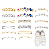 PANTIDE 16 Pieces Shoelaces Clips Decorations Charms with Faux Pearl Rhinestone Crystal Metal DIY Decorative Shoes Clips for Sneakers Skater and Casual Shoes Stylish Creative Accessory for Women Girls