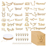 PANTIDE 48Pcs Twelve Constellation Charm DIY Jewelry Making Kit for Women Girls Zodiac Layer Sign Old English Letter Horoscope Pendant with Necklace Display Cards Alloy Chain Lobster Clasps Jump Rings
