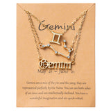 PANTIDE 3Pcs Gemini Zodiac Layer Necklaces for Women Girls Retro Gold Plated 12 Constellation Pendant Letter Necklaces Exquisite Letter Horoscope Old English Zodiac Sign Necklace Jewelry Birthday Gift