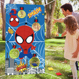 PANTIDE Spiderman Toss Game Banner with 4 Bean Bags, Fun Indoor Outdoor Party Game Activities for Kids and Adults, Avengers Superhero Themed Throwing Games Birthday Party Decoration Supplies Set
